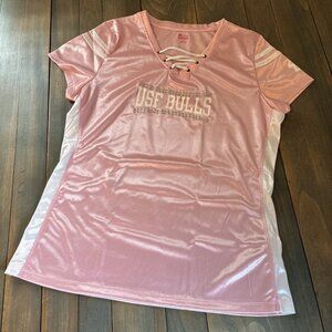 South Florida USF Bulls Pink Bedazzled Women’s Football Jersey - Size M (G9)